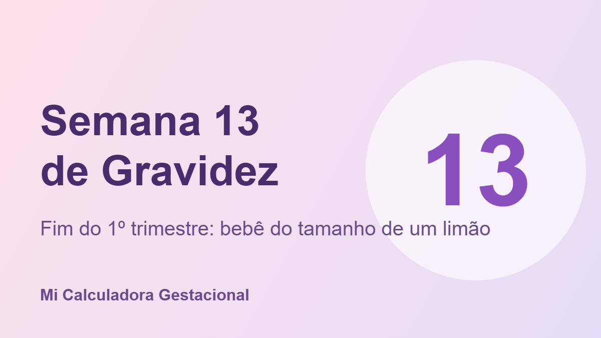 Semana 13 de gravidez: bebê do tamanho de um limão no fim do 1º trimestre